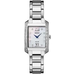 SEIKO [セイコー] 海外モデル 逆輸入 ソーラー ダイヤモンド マザーオブパール エレガント オフィス レディース 腕時計 SUP399｜gifttime