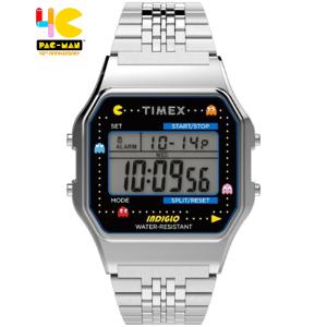 【数量限定】TIMEX タイメックス　Timex T80×PAC-MAN パックマン コラボ シルバー TW2U31900 ユニセックス デジタル 時計 pacman｜gifttime