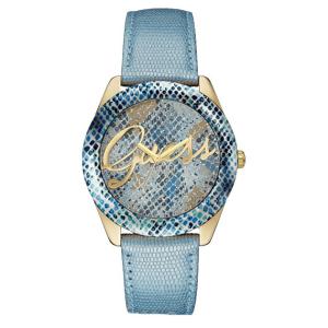 GUESS ゲス w0455l4 ブルーカラー レザーベルト アナログ レディースウォッチ 腕時計｜gifttime