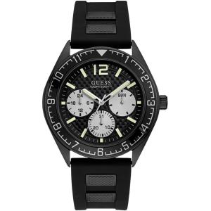 GUESS ゲス Mens W1167G2 Pacific Black Dial Silicone ...