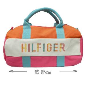 TOMMY　HILFIGER トミーヒルフィガー w86924104-681 キャンバス ミニボストンバッグ ミニダッフル ピンク×オレンジ｜gifttime