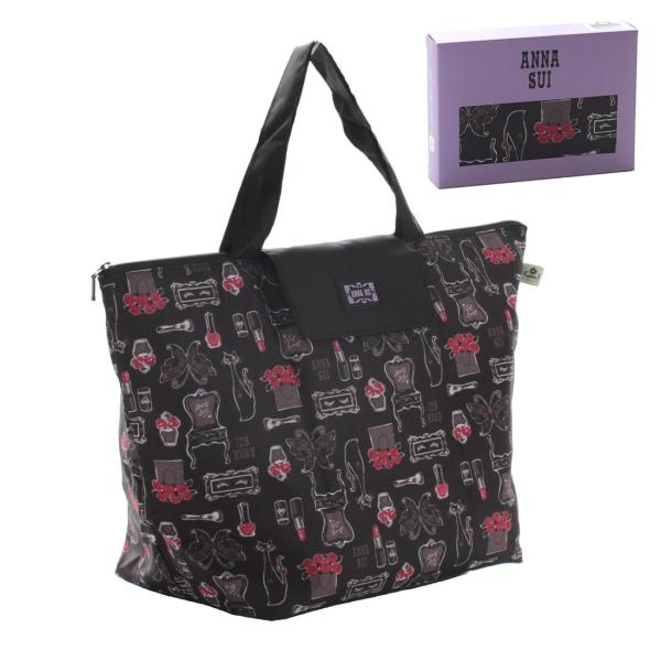 アナスイ ANNA SUI ファスナー付きエコバッグ マイバッグ リプリーブシリーズ　ブティック柄 ...