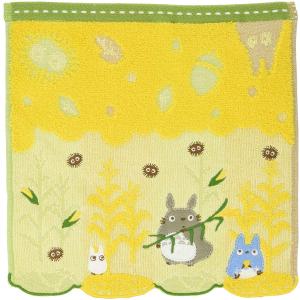 丸眞 ハンドタオル ジブリ となりのトトロ 25×25cm とうもろこしとトトロ 綿100%