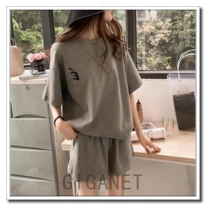 セットアップレディーススウェットセットTシャツパンツ夏ジャージ上下セットスポーツルームウェアパジャマus-006