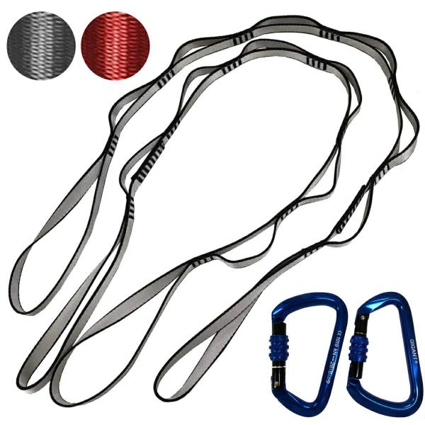 GiGant公式 スリング カラビナ セット デイジーチェーン ハンモック ベルト 2本 高さ調整 ...