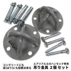 耐重量250kg 天井金具 フック 2個 壁 マウントキット ハンモック チューブトレーニング ハンキングチェアー エアリアルヨガ ヨガハンモック｜gigant