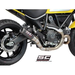 SCプロジェクト Ducati スクランブラー 800 2015-2020 CR-Tマフラー スリップオン カーボン D16-38C