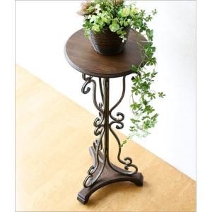 フラワースタンド 木製 花瓶台 アイアン 花台...の詳細画像1