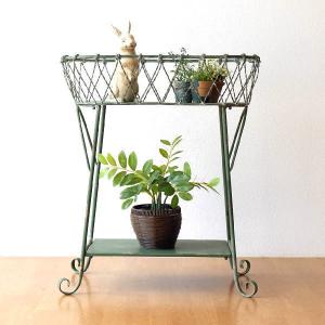 フラワースタンド アイアン 木製 花台 アンティーク レトロ フラワー