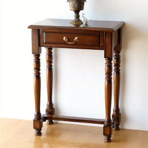 コンソールテーブル 50cm マホガニー サイドテーブル 木製 完成品 半円