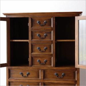 キャビネット ガラス 収納棚 アンティーク 家...の詳細画像5