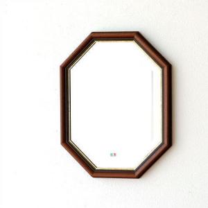 鏡 ウォールミラー 壁掛け ミラー おしゃれ アンティーク風 木製