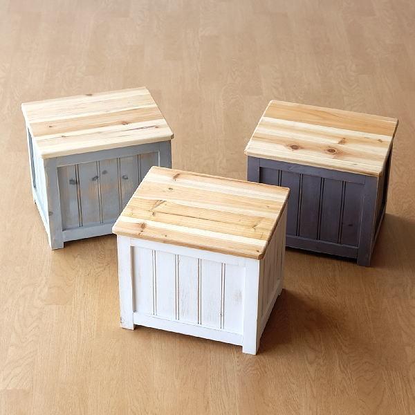 スツール 収納 木製 アンティーク 木箱 玄関椅子 サイドテーブル 軽量 軽い おもちゃ 収納 お片...