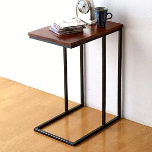 サイドテーブル 花台 アンティーク レトロ 木製 正方形 四角 高さ50cm