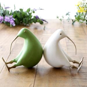 キウイの置物 約10cm キウイ 鳥 木製 置物 可愛い おしゃれ 雑貨 鳥の置物 輸入雑貨 : 輸入