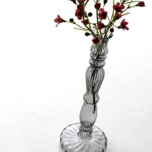 花瓶 花びん フラワーベース ガラス 一輪挿し おしゃれ 枝物 枝もの 花器 北欧 アンティーク シンプル シングルフラワーベース L