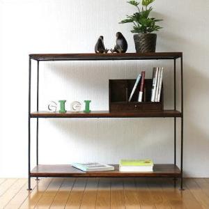 オープンシェルフ 木製 3段 オープンラック おしゃれ 飾り棚 幅90 高さ80 天然木 木製 アイ...