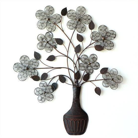 壁飾り アイアン アートパネル 植物 花 ウォールデコ 壁掛け インテリア おしゃれ アンティーク風...