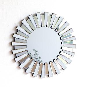 鏡 壁掛けミラー おしゃれ ゴージャス ウォールミラー 壁掛け 丸型 ウォールミラー ソレイユ