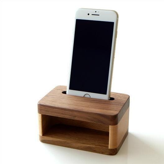 スマホスピーカー 木製 置くだけ おしゃれ スマホスタンド 充電しながら 卓上 手作り 縦型 iPh...