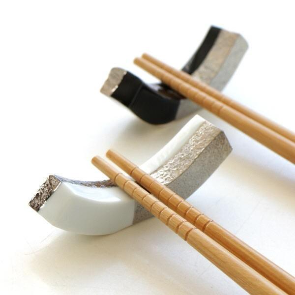 箸置き おしゃれ 陶器 2個セット 和風 日本製 焼き物 有田焼 陶器の箸置き 市松長角銀2カラーセ...