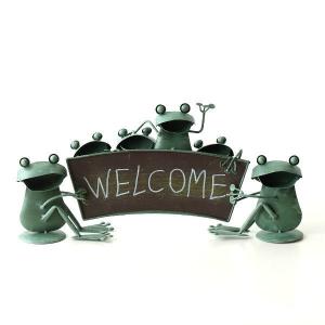 カエル 置物 大きい ブリキ 蛙 グッズ プランター 雑貨 ガーデン 庭