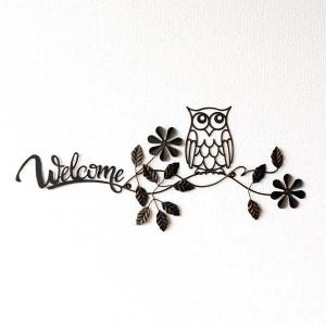 壁飾り アイアン おしゃれ ふくろう 雑貨 Welcome 玄関