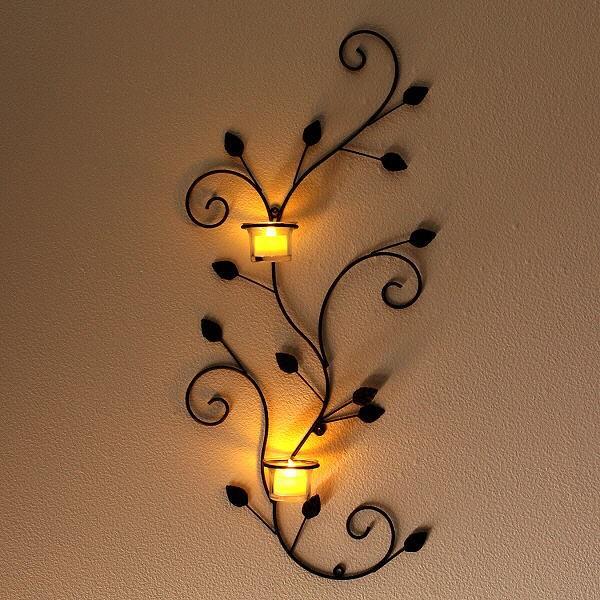 壁飾り アイアン ガラス キャンドルホルダー 壁掛け 花瓶 花びん インテリア キャンドルスタンド ...