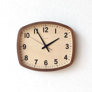 掛け時計 壁掛け時計 おしゃれ 木製 無垢材 ウォルナット 静音 静か スイープムーブメント ウォールクロックスクエア電波時計 WN