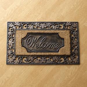 玄関マット 屋外 おしゃれ welcome ココヤシ ゴム ラバーマット