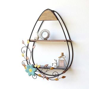 ウォールシェルフ アンティーク おしゃれ レトロ 壁掛け棚 かわいい ウォールラック 飾り棚 ディスプレイシェルフ 収納 アイアンとウッドのウォールシェルフ Sik6529 ギギリビング 通販 Ya