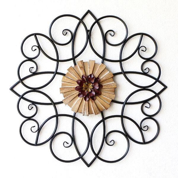 アイアン壁飾り ウォールデコレーション おしゃれ ウッド アートパネル アイアンの壁飾り ビッグフラ...