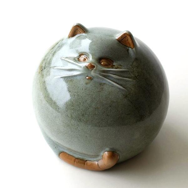 猫 ねこ ネコ 置物 置き物 陶器 オブジェ 雑貨 丸い おしゃれ 和風 可愛い かわいい 焼き物 ...