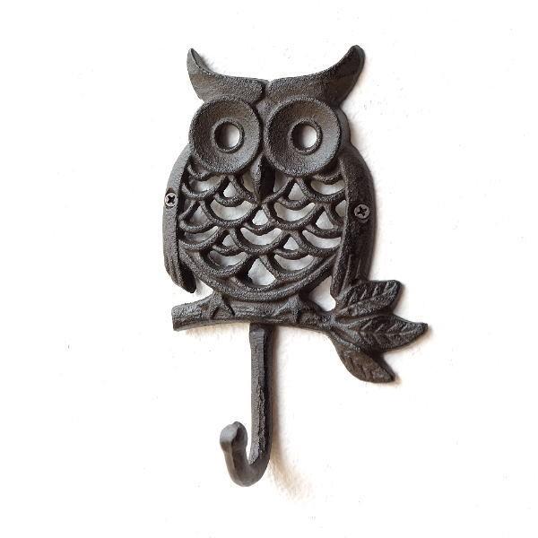 フック 壁 壁掛け アイアン 引っ掛け おしゃれ 玄関 帽子掛け 小物掛け ふくろう 雑貨 アイアン...
