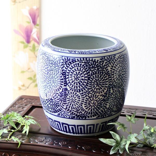 植木鉢 おしゃれ 陶器 火鉢 陶器鉢 メダカ鉢 金魚鉢 丸型 和風 観葉植物 鉢カバー プランターカ...