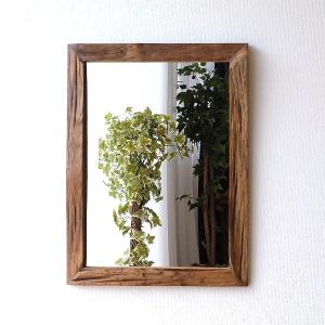 鏡 ウォールミラー 壁掛け ミラー おしゃれ アンティーク風 木製