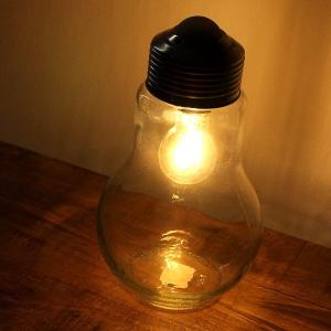 LEDライト おしゃれ ガラス 電球 照明 テーブルライト シンプル レトロ アンティーク LED付きガラスボトル 電球型｜ギギリビング