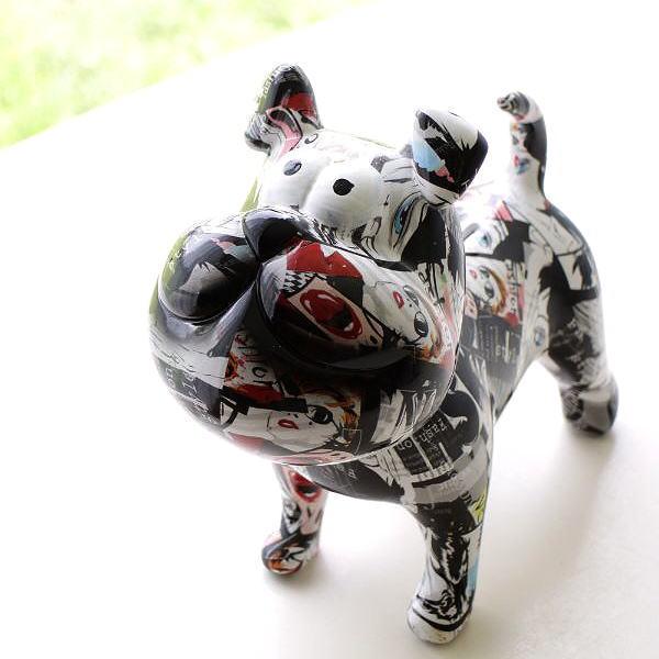 貯金箱 おしゃれ 陶器 犬 オブジェ 置物 かわいい カラフル 陶器のカラフル貯金箱 ワイルドドッグ...