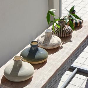 花瓶 花びん 陶器 おしゃれ フラワーベース 竹 デザイン 枝物 円柱 筒