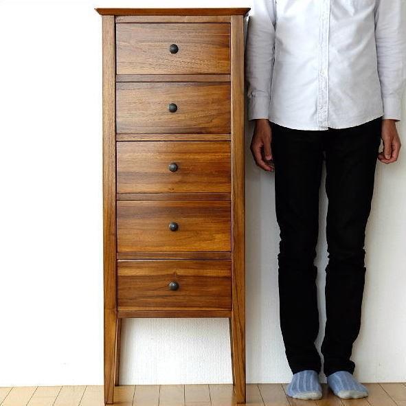 チェスト 木製 収納 5段 タンス 引き出し 無垢 天然木 リビングチェスト リビング収納 脚付き ...