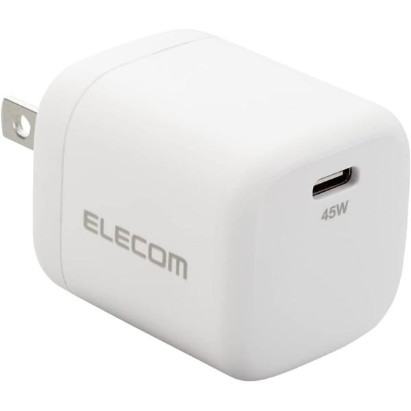 エレコム USB-C 充電器 USB PD対応 45W タイプC 1ポート 小型 軽量 折りたたみ式...