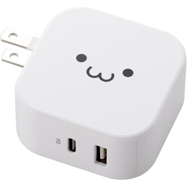 エレコム USB コンセント 充電器 Type-C×1 / USB-A×1 USB PD対応 ホワイ...