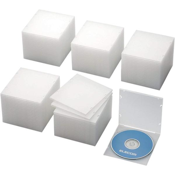 エレコム CD DVDスリムPPケース 1枚収納 100パック クリア CCD-JPCS100CR