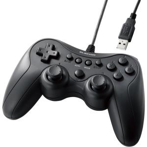 エレコム ゲームパッド 有線 Xinput PS系配置 連射 スティックモード切替 軽量 ブラック JC-GP20SBK｜Gikstore