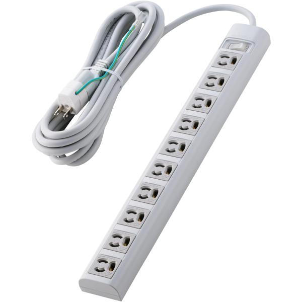 電源タップ タップ OAタップ 5m 3P 10個口 スイッチ マグネット付き 抜け止めプラグ エレ...