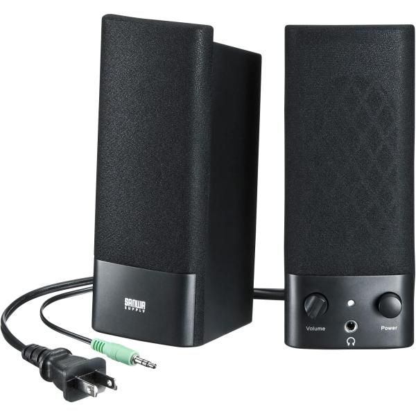 サンワサプライ スピーカー マルチメディアスピーカー コンパクト 高音質 電源内蔵 ヘッドホンジャッ...