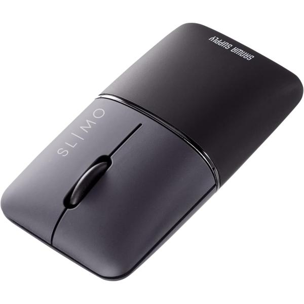 サンワサプライ マウス 静音 Bluetooth ブルーLEDマウス SLIMO（スリモ） 充電式 ...