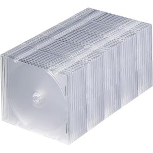 サンワサプライ スリム CD/DVD/BDケース 1枚収納×50枚セット 厚さ約5mm薄型タイプ クリア FCD-PU50C