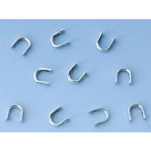 日本の部品屋　クレビス 1.0×3.2×0.8 ブラス製 シルバー　ネコポス対応商品