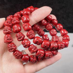 シナバー（辰砂）球径12mm ブレスレット 賢者の石◇シナバー 朱砂(辰砂しんしゃ) 12mm ブレスレット 1個